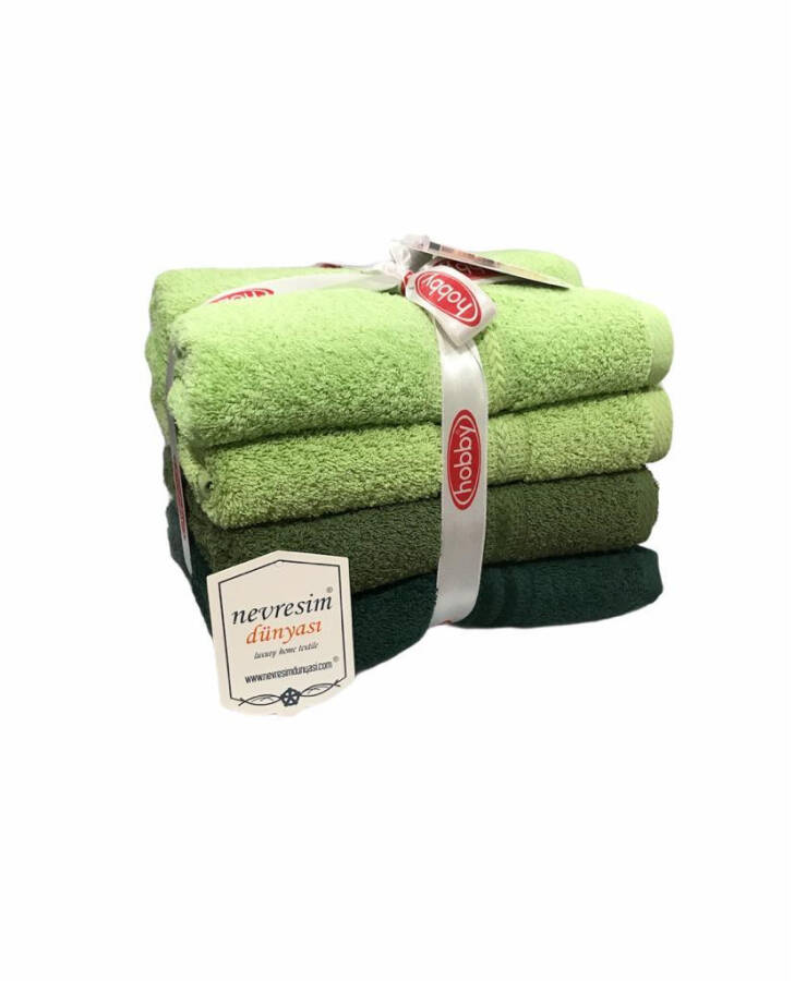 Hobby Rainbow 4-piece 50x90 Towel Set Green - 7