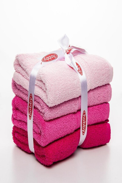 Hobby Rainbow 4-Piece 50x90 Towel Set Pink - 11