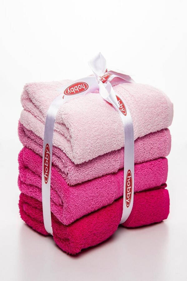 Hobby Rainbow 4-Piece 50x90 Towel Set Pink - 7