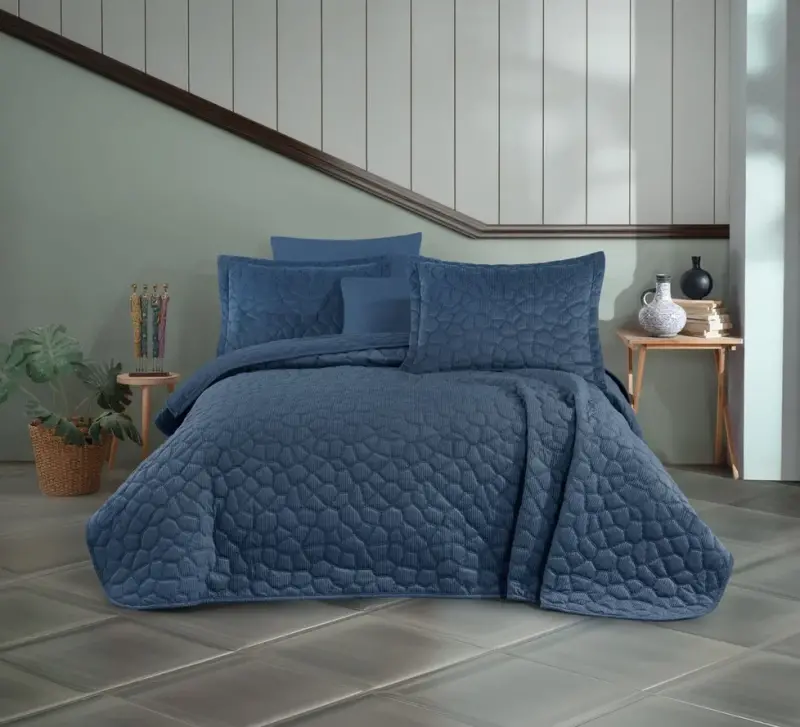 Hobby Silvana Yatak Örtüsü İndigo - 1