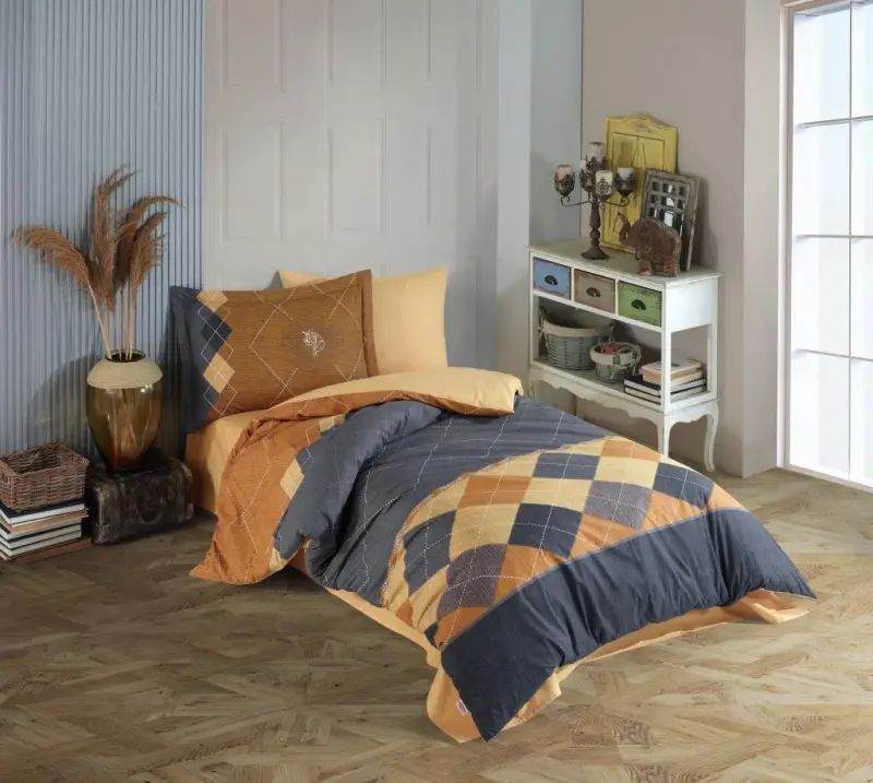 Hobby Single Poplin Duvet Cover Set Carilla Yellow - NEVRESIMDUNYASI