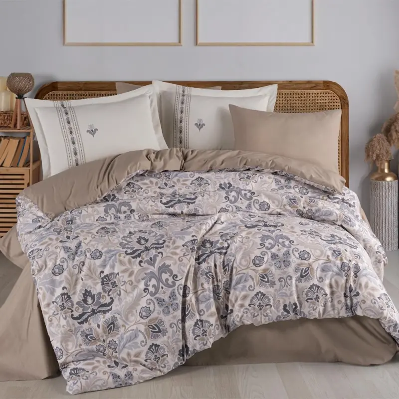 Hobby Single Size Poplin Duvet Cover Set Anabel Gray - 1