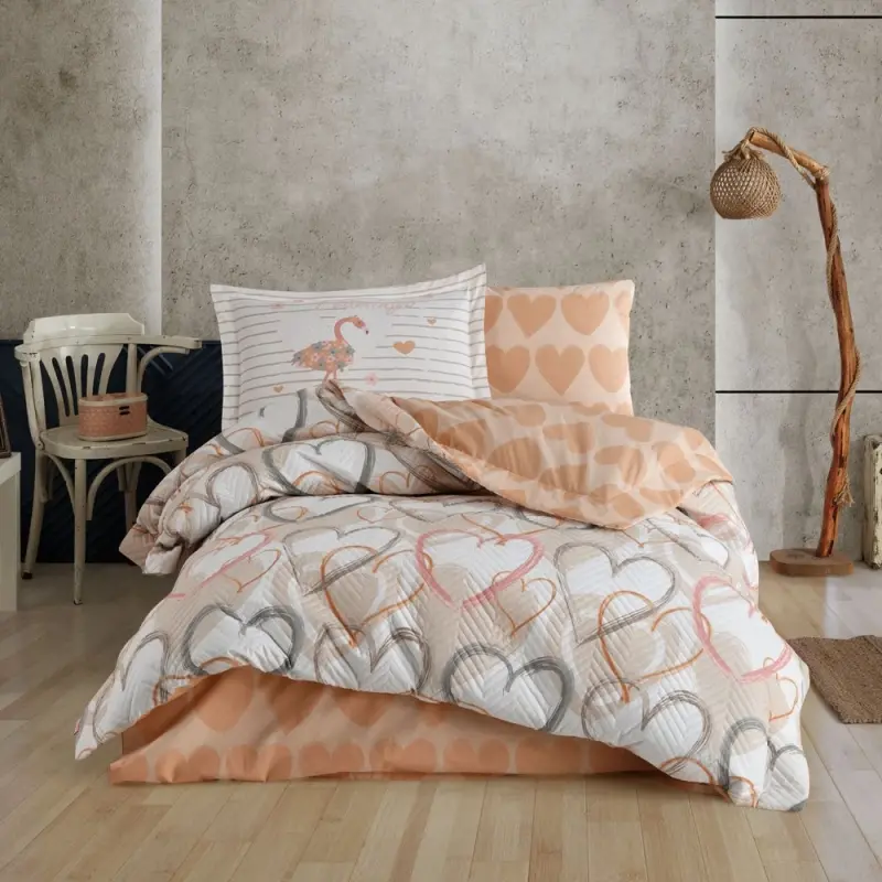Hobby Single Size Poplin Duvet Cover Set Diana Coffee - 1
