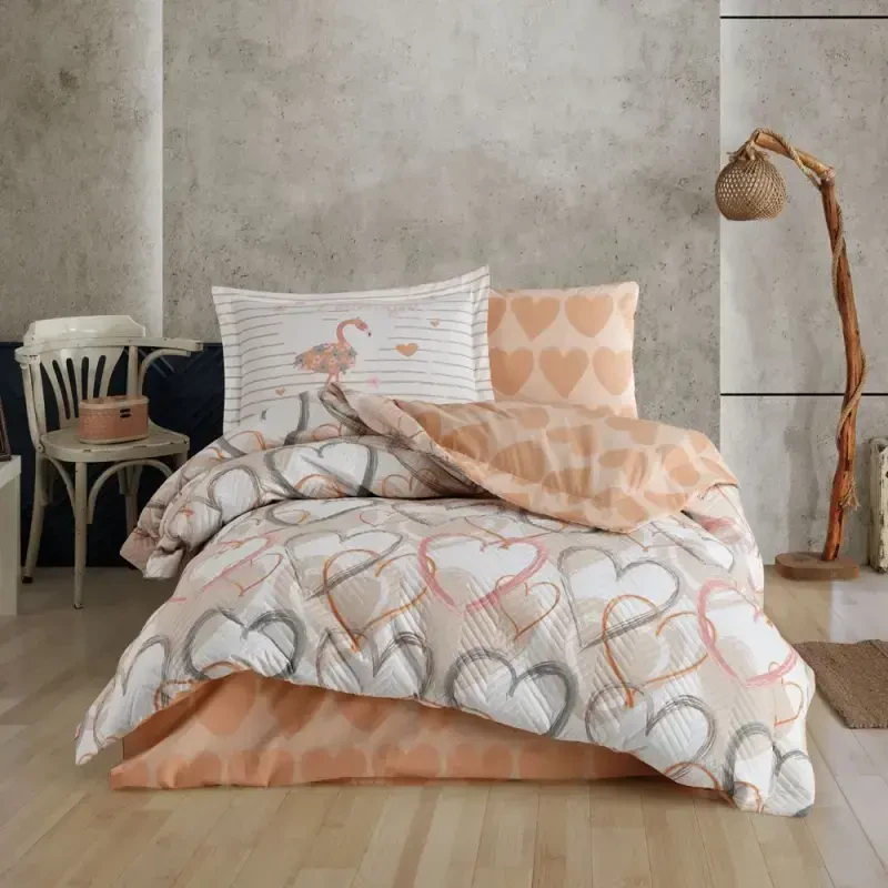 Hobby Single Size Poplin Duvet Cover Set Diana Coffee - 1