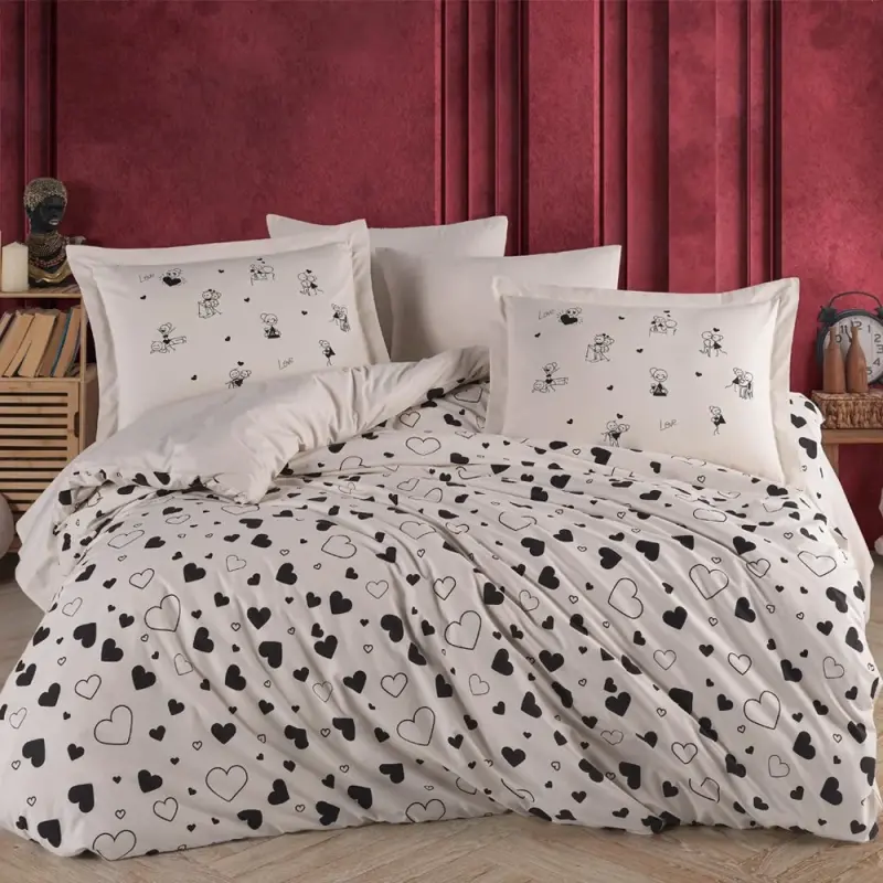 Hobby Single Size Poplin Duvet Cover Set Venus Black - 1