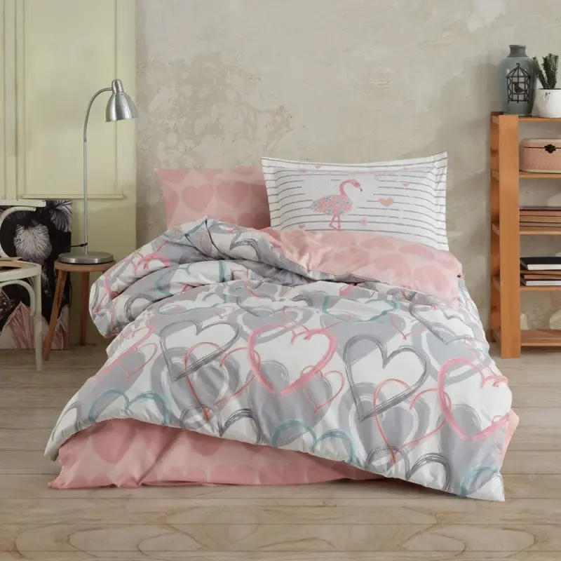 Hobby Tek Kişilik Poplin Nevresim Takımı Diana Gri - 1