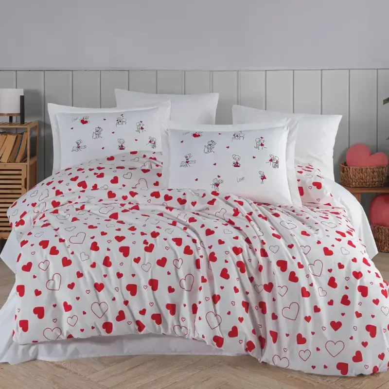 Hobby Tek Kişilik Poplin Nevresim Takımı Venüs Kırmızı - 1