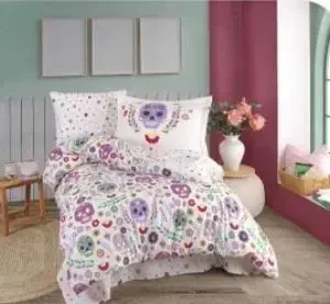 Hobby Yakkalik Poplin Ko'rpa Jildi To'plami Alice Binafsha - 1