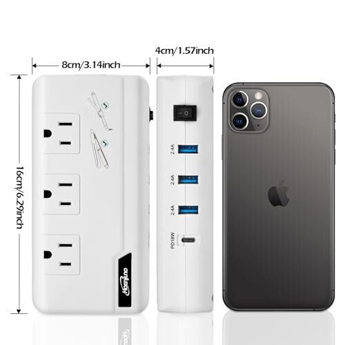 Hoenjuno 230W Voltage Converter 220V to 110V for Hair Straightener/Curling Iron, Travel Plug Adapter for EU/UK/AU/US/in/IT Power Converter Adapter Combo - 6