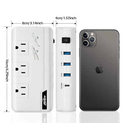 Hoenjuno 230W Voltage Converter 220V to 110V for Hair Straightener/Curling Iron, Travel Plug Adapter for EU/UK/AU/US/in/IT Power Converter Adapter Combo - 6