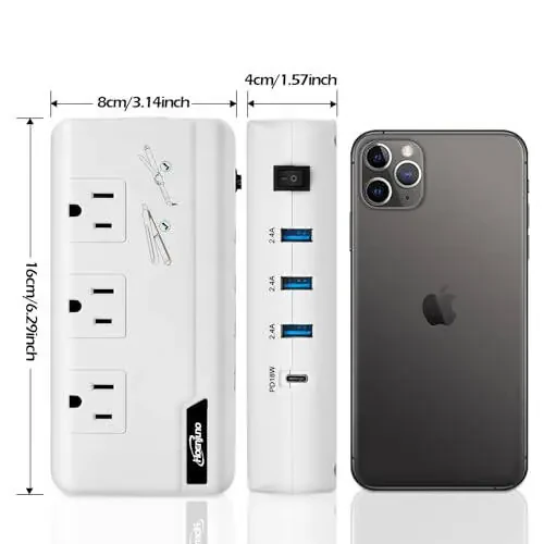 Hoenjuno 230W Voltage Converter 220V to 110V for Hair Straightener/Curling Iron, Travel Plug Adapter for EU/UK/AU/US/in/IT Power Converter Adapter Combo - 6