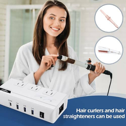 Hoenjuno Travel Voltage Converter 220V to 110V Step Down, 230W International Travel Adapter for Hair Straightener/Curling Iron, Universal Power Plug Adapter Including UK, US, AU, EU, IT, India, etc. - 2