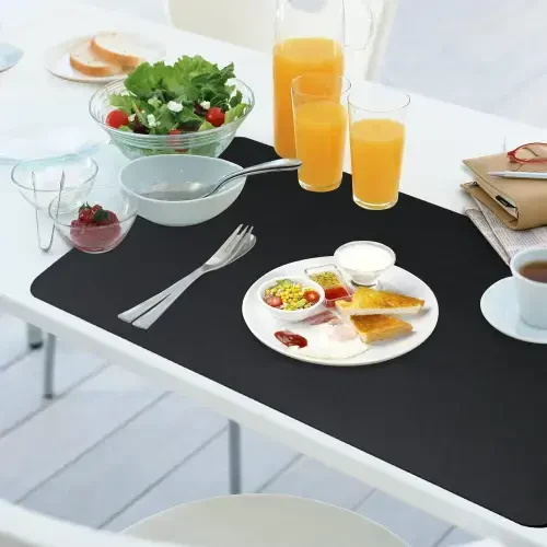 HofferRuffer Desk Pad, Desktop Waterproof Protector Mat for Keyboard and Mouse, Dual Side Use Leather Non Slip Desk Pad for Office and Home (Black, 31.5