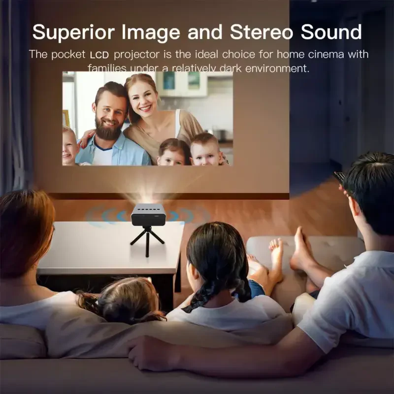 Hohaski Projector, Native 1080P Bluetooth Projector, Portable Outdoor Movie Projector, Full HD Mini Projector with Speaker for Home Bedroom, Compatible with Smartphone - 4