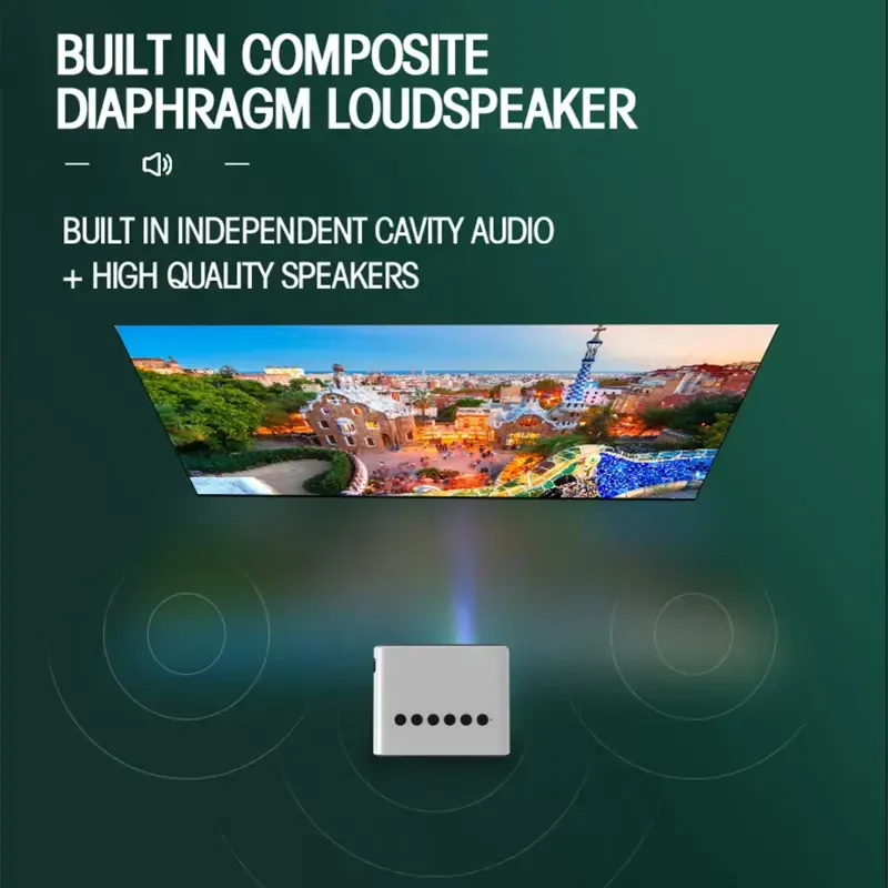 Hohaski Projector, Native 1080P Bluetooth Projector, Portable Outdoor Movie Projector, Full HD Mini Projector with Speaker for Home Bedroom, Compatible with Smartphone - 5