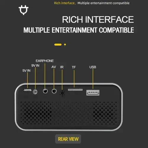 Hohaski Projector, Native 1080P Bluetooth Projector, Portable Outdoor Movie Projector, Full HD Mini Projector with Speaker for Home Bedroom, Compatible with Smartphone - 7