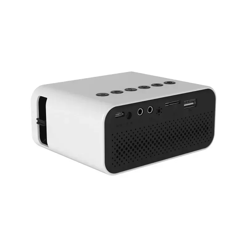 Hohaski Projector, Native 1080P Bluetooth Projector, Portable Outdoor Movie Projector, Full HD Mini Projector with Speaker for Home Bedroom, Compatible with Smartphone-WHITE - 1