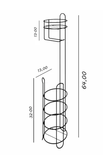 Hojatxona qog'ozi ushlagichi. Metall hojatxona qog'ozi stendi. - 6