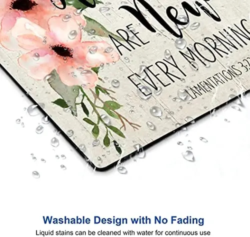 Hokafenle Square Mouse Pad, Inspirational Quote Mouse Pad with Floral Design, Motivational Mouse Mat Waterproof Mousepad Non-Slip Rubber Base Mouse Pads for Office Laptop - 5