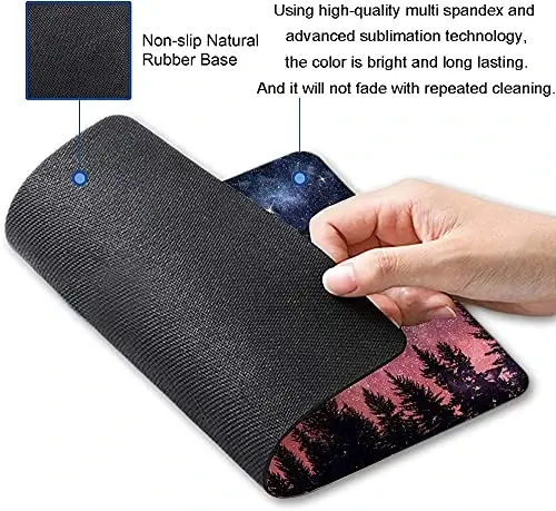 Hokafenle Square Mouse Pad, Galaxy Mouse Pad, Mouse Mat Square Waterproof Mouse Pad Non-Slip Rubber Base MousePads for Office Laptop, Pines Trees - 2