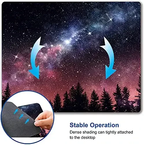 Hokafenle Square Mouse Pad, Galaxy Mouse Pad, Mouse Mat Square Waterproof Mouse Pad Non-Slip Rubber Base MousePads for Office Laptop, Pines Trees - 6