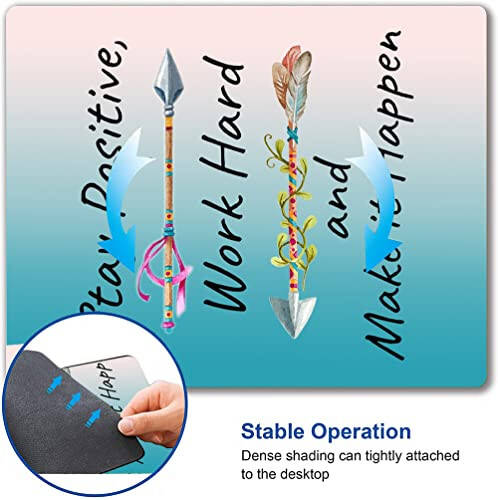 Hokafenle Motivasyonel Fare Altlığı, Kadınlar İçin Sevimli İlham Verici Sözlü Fare Altlığı, Pozitif Kal Çalış Kanıtla Kare Fare Altlığı Kaymaz Kauçuk Tabanlı Ofis Dizüstü Bilgisayar Fare Altlığı - 6