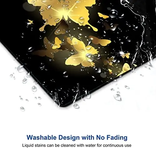 Hokafenle Mouse Pad, Gold Butterfly Mouse Pad, Cute Mouse Pads with Design, Square Mouse Mat Waterproof Non-Slip Rubber Base Mousepad for Office Laptop - 4