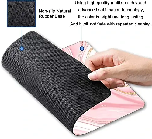 Hokafenle Mouse Pad Marble, Pink Gold Marble Mouse Pad for Women, Square Cute Mouse Mat Waterproof Mousepad Non-Slip Rubber Base Mouse Pads for Wireless Mouse Office Laptop - HOKAFENLE (1)