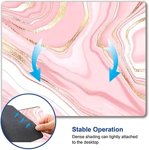 Hokafenle Mouse Pad Marble, Pink Gold Marble Mouse Pad for Women, Square Cute Mouse Mat Waterproof Mousepad Non-Slip Rubber Base Mouse Pads for Wireless Mouse Office Laptop - 6