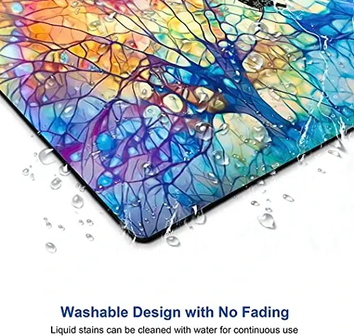 Hokafenle Mouse Pad, Cute Tree of Life Mouse Pad, Square Mouse Mat Design Waterproof Mouse Pads Non-Slip Rubber Base Mousepad for Office Home Laptop, Rainbow Tree - 5