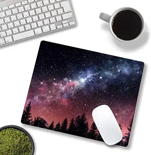 Hokafenle Square Mouse Pad, Galaxy Mouse Pad, Mouse Mat Square Waterproof Mouse Pad Non-Slip Rubber Base MousePads for Office Laptop, Pines Trees - 4