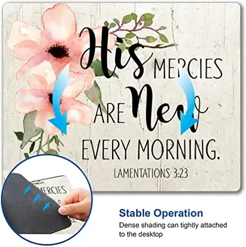 Hokafenle Square Mouse Pad, Inspirational Quote Mouse Pad with Floral Design, Motivational Mouse Mat Waterproof Mousepad Non-Slip Rubber Base Mouse Pads for Office Laptop - 6