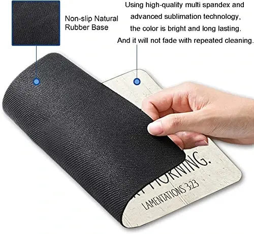 Hokafenle Square Mouse Pad, Inspirational Quote Mouse Pad with Floral Design, Motivational Mouse Mat Waterproof Mousepad Non-Slip Rubber Base Mouse Pads for Office Laptop - 2
