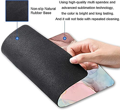 Hokafenli Mouse Pad, Sevimli Mermer Mouse Pad, Tasarımlı Su Geçirmez Kare Mouse Pad, Oyun, Ofis, Dizüstü Bilgisayar için Kaymaz Kauçuk Tabanlı Bilgisayar Fare Altlığı - 2