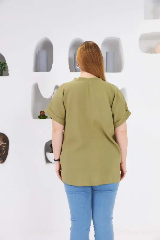 Hokim Yoqa Katta Razmer Bluz Zaytun - 4