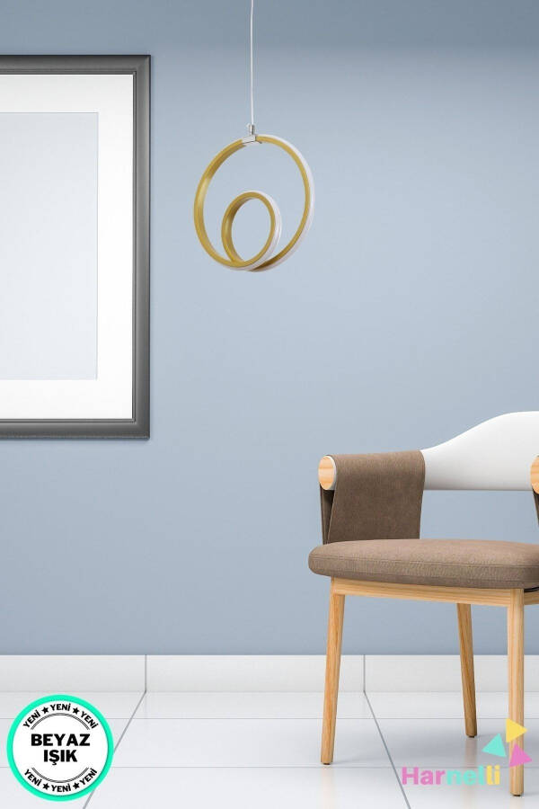 Hol Antre Oturma Odası Beyaz Işık Tekli Ledli Avize-GOLD - 3