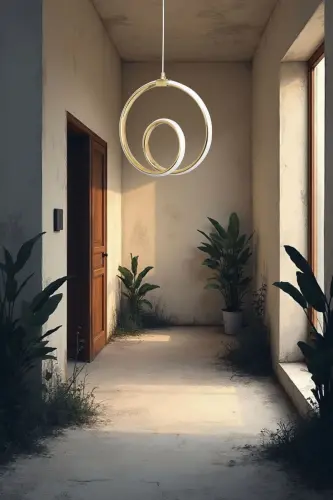 Hol Antre Oturma Odası Tekli Ledli Avize-GOLD KAPLAMA - 1