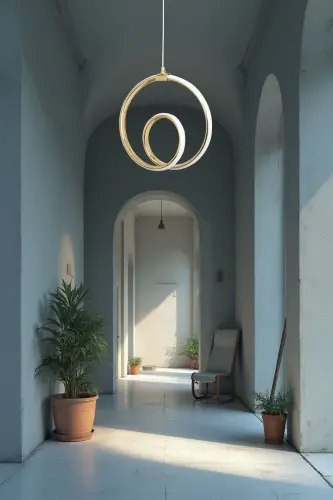 Hol Antre Oturma Odası Tekli Ledli Avize-GOLD KAPLAMA - HARNELLI (1)