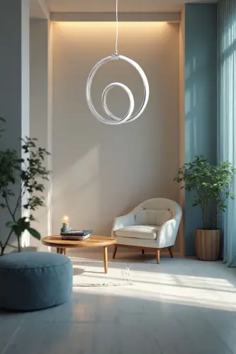 Hol Antre Oturma Odası Tekli Ledli Avize-KROM KAPLAMA 