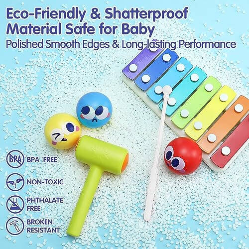 HOLA Toys for 1 Year Old Boy Birthday Gift- 4 in1 Musical Pounding Xylophone Toy, Montessori Toys for 1 Year Old Girl Gifts 2 year old boy toys Easter Basket Stuffers - 5