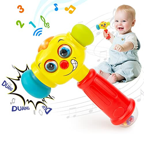 HOLA Toys for 1 Year Old Boy Birthday Gift - Hammer Baby Toys 12-18 Months, Musical 1 Year Old Toys with Light Flashing, Toys for 1 + Year Old Boy Toddlers Toys Age 1-2 Baby Toys Easter Stuffers - HOLA