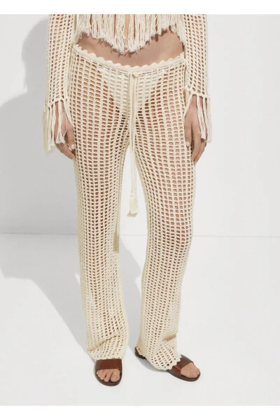 Holed Knit Trousers - MANGO