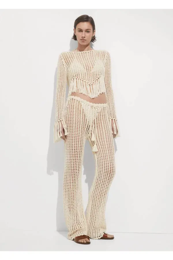 Holed Knit Trousers - 2