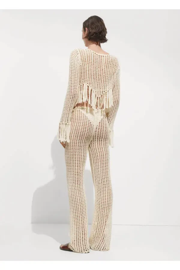 Holed Knit Trousers - 4