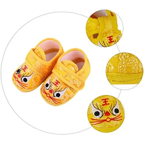 Holibanna 1pair Sole Shoes Nafas oladigan va Sirpanmaydigan Yurish Poyabzallari Oylar davomida Qulay Kundalik Kiyim uchun Yoqimli Multfilm Dizayni - 7