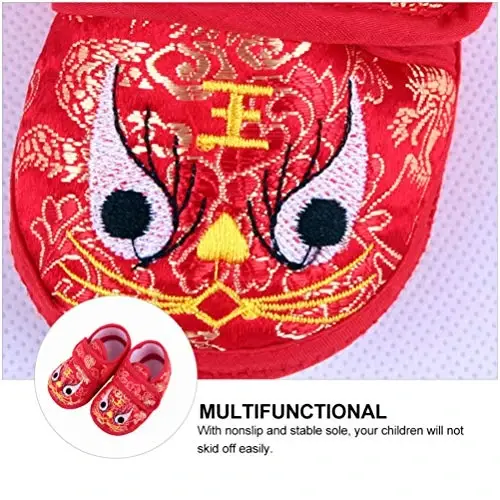 Holibanna Tiger Shoes New Year 2025 Chinese Baby Shoes Tiger Baby Shoes Fuzzy House Slippers Chinese Baby Slippers - 2