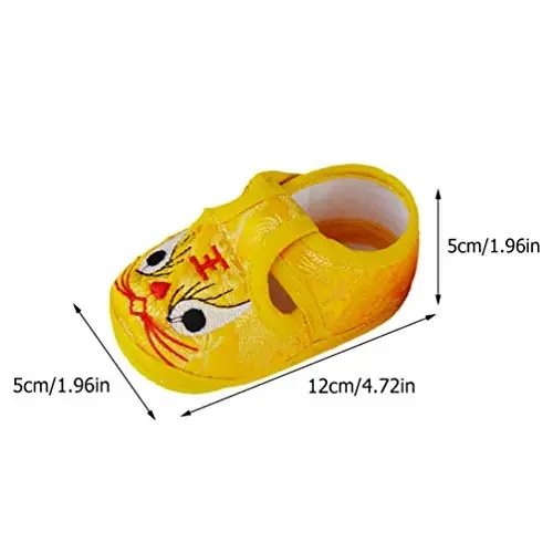 Holibanna Warm Shoes 1 Pair Baby Tiger Shoes Sole: Cloth Fashion Baby Shoes Newborn Fresh Color Shoes Yellow - 3