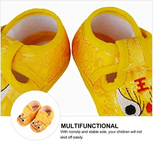 Holibanna Warm Shoes 1 Pair Baby Tiger Shoes Sole: Cloth Fashion Baby Shoes Newborn Fresh Color Shoes Yellow - 6