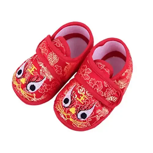 Holibanna Tiger Shoes New Year 2025 Chinese Baby Shoes Tiger Baby Shoes Fuzzy House Slippers Chinese Baby Slippers - 1