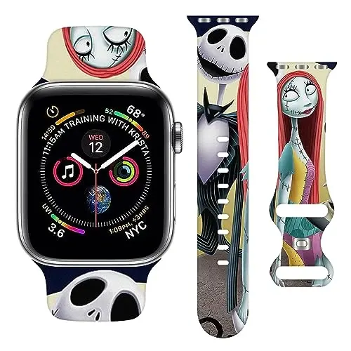 Holiday Strap Compatible with Apple Watch Band 38mm 40mm 41mm 42mm 44mm 45mm 46mm 49mm,Adjustable Replaceable Soft Silicone Cartoon Sport Wristbands for iWatch Ultra Series 10 9 8 7 6 5 4 3 2 1 SE 